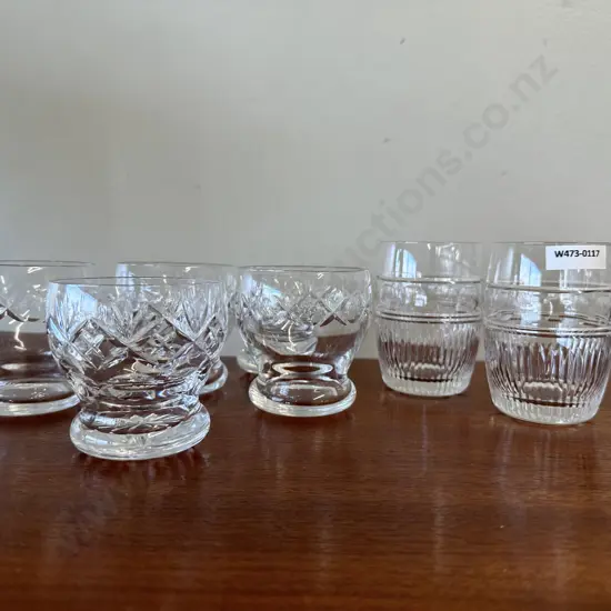 Selection of Crystal Glasses Including Webb Corbett