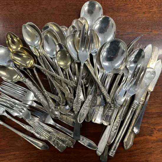 Selection Of Silverware Cutlery