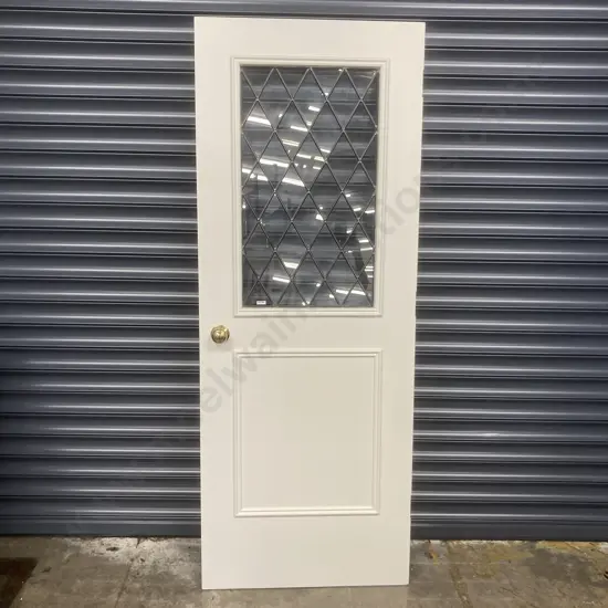 Clear Leadlight Top Panel Door Painted White, 1980 x 760mm, 36mm Thick