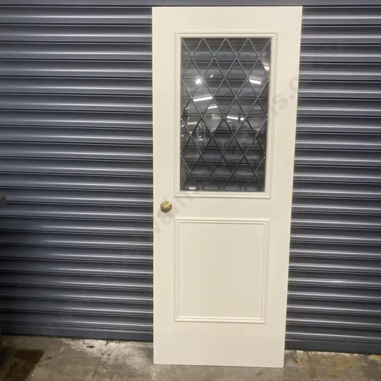 Clear Leadlight Top Panel Door Painted White, 1980 x 760mm, 36mm Thick