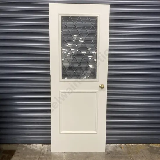 Clear Leadlight Top Panel Door Painted White, 1980 x 760mm, 36mm Thick