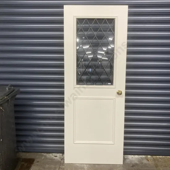 Clear Leadlight Top Panel Door Painted White, 1980 x 760mm, 36mm Thick