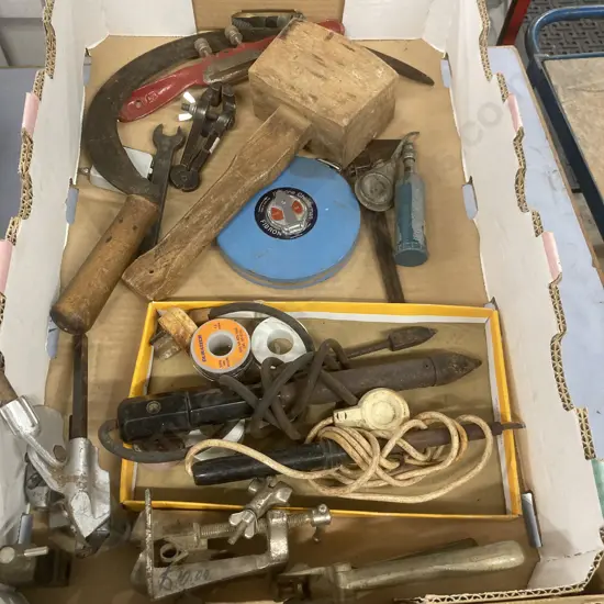 Box Lot Vintage Tools, Soldering Items Etc