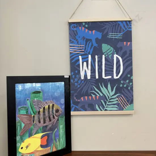 Original Artwork "Under Water " With "Wild" Wall Art