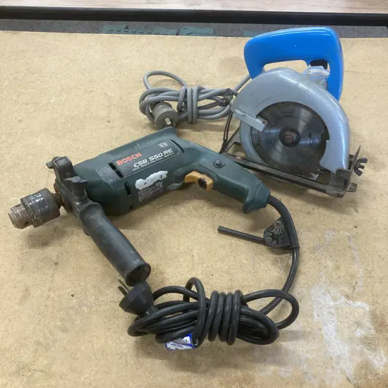 Bosch Electric Drill & Makita 140mm Circular Saw