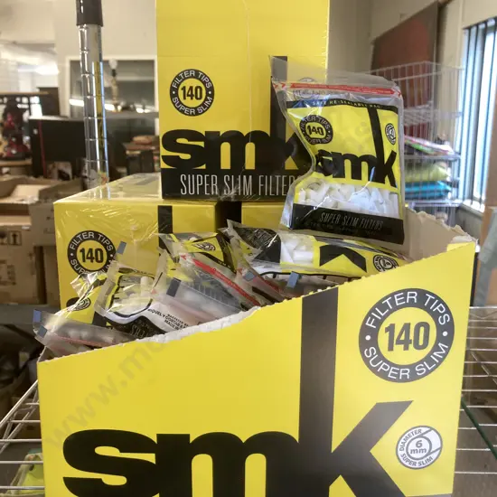 SMK Super Slim Filters, 4 Boxes of 30 Bags of 140, Shop Dispenser Box