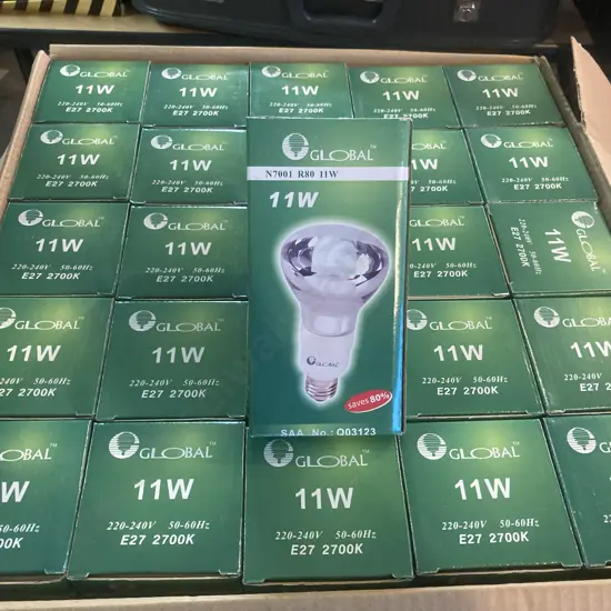 Box Of 25 Global E27 2700K 11W Light Bulbs (N7001 R80 11W)