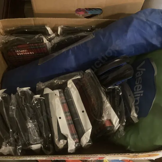 Box Lot Of CD Holders, Case Etc