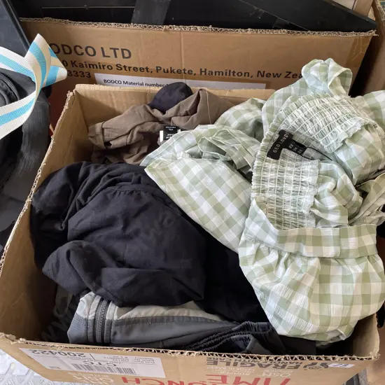 Box lot of assorted ladies clothing
