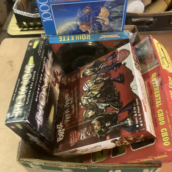 Box Lot Of Assorted Games And Puzzles