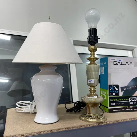 Table Lamp Cream Base And Shade H34cm With Marble And Brass Table Lamp Base