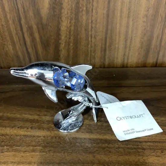 Crystocraft Dolphin Ornament Made With Strass Swarovski Crystal