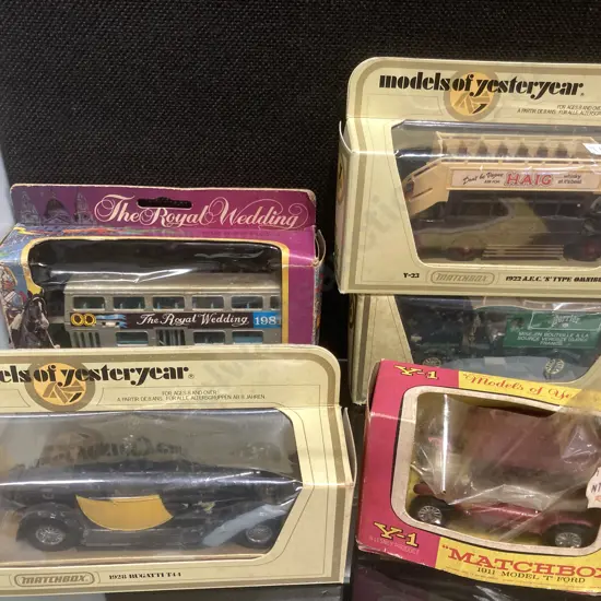 Vintage Matchbox Models of Yesteryear Boxed x 4 with The Royal Wedding 1981 Commemorative Bus