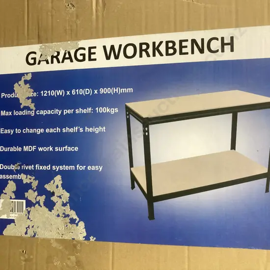 Garage Work Bench x 3, Flat Packed, 900x1210x610, 100Kg Max