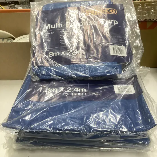 Lot of Six New Syneco 1.8m x 2.4m Multi-Purpose Tarps