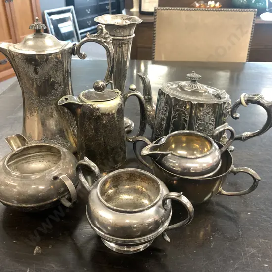 Selection of Silverware Including Coffee Pot, Teapot Etc