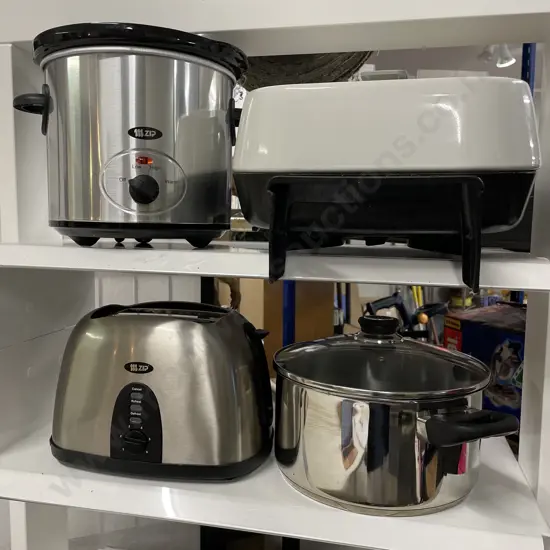 Large Pot, Zip Slow Cooker, Toaster and Sunbeam Frypan