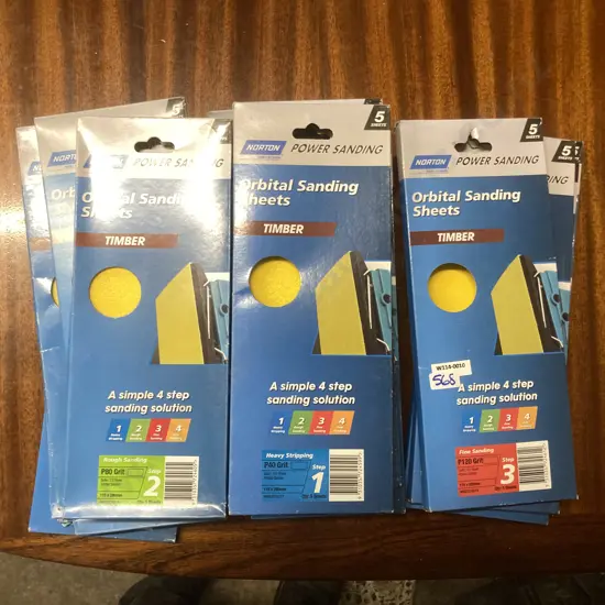 Norton Orbital Sanding Sheet Packs x 21, Timber Assorted P40 P80 & P120 Grit