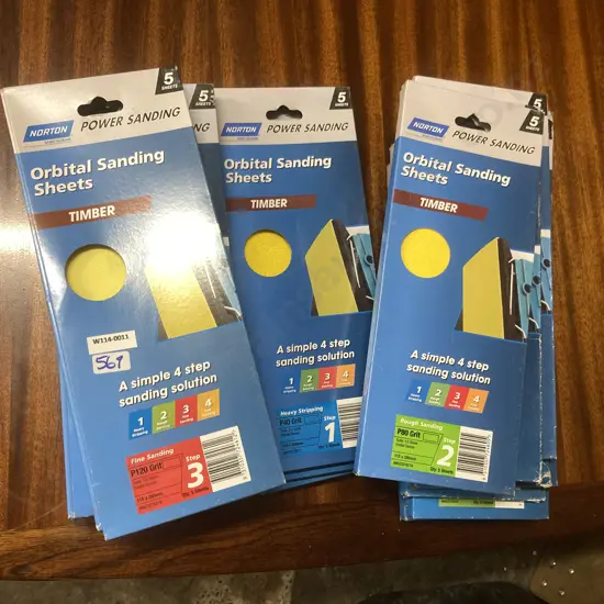 Norton Orbital Sanding Sheet Packs x 22, Timber Assorted P40 P80 & P120 Grit