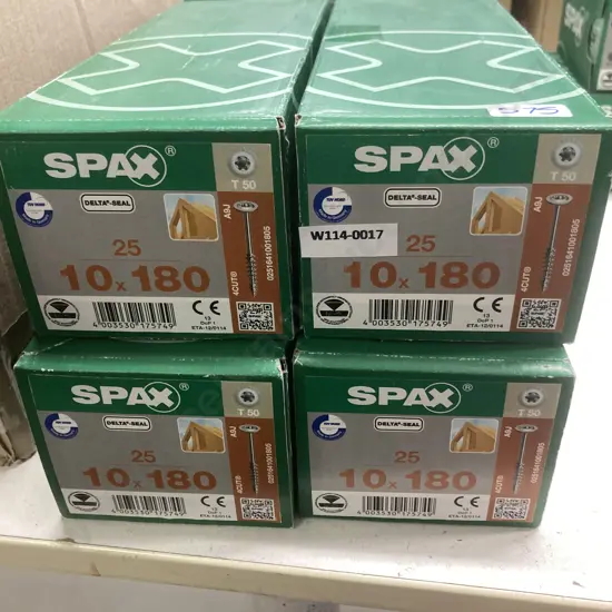 Delta-Seal Timber Construction Screws 10x180mm, 4 Boxes of 25 (0251641001805)