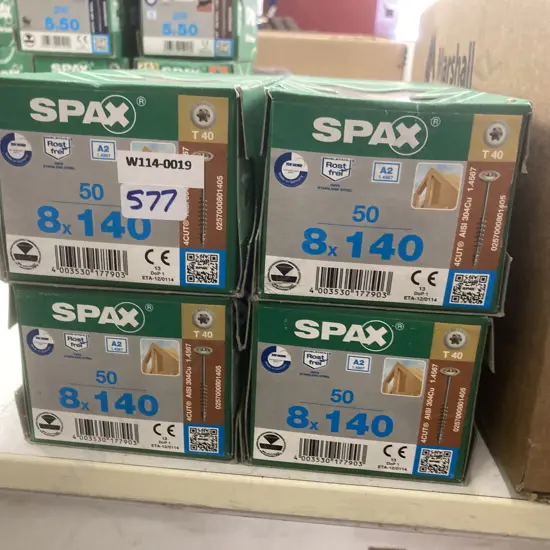 Delta-Seal Timber Construction Screws 8x140mm, 4 Boxes of 50 (0257000801405)