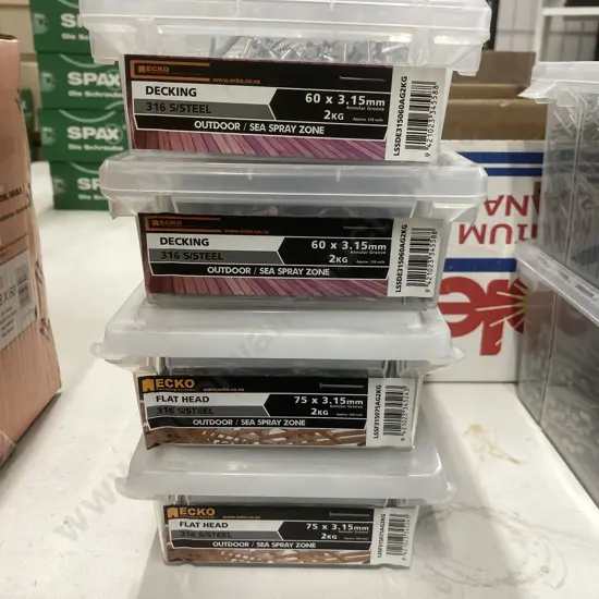 Ecko Decking 60 x 3.15mm ,2 x 2Kg & Flat Head 75 x 3.15mm, 2 x 2Kg,Outdoor / Sea Spray Zone