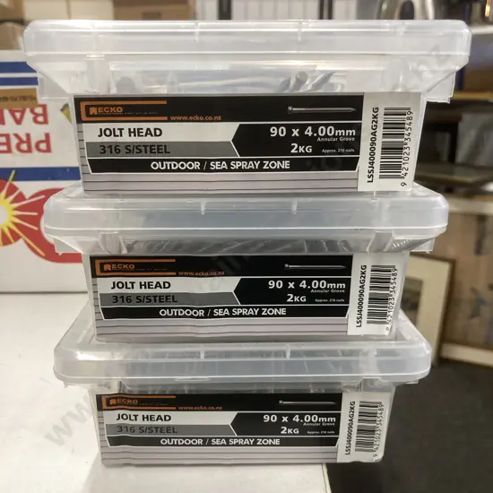Ecko Jolt Head 90 x 4.00mm, 3 x 2Kg,Outdoor / Sea Spray Zone