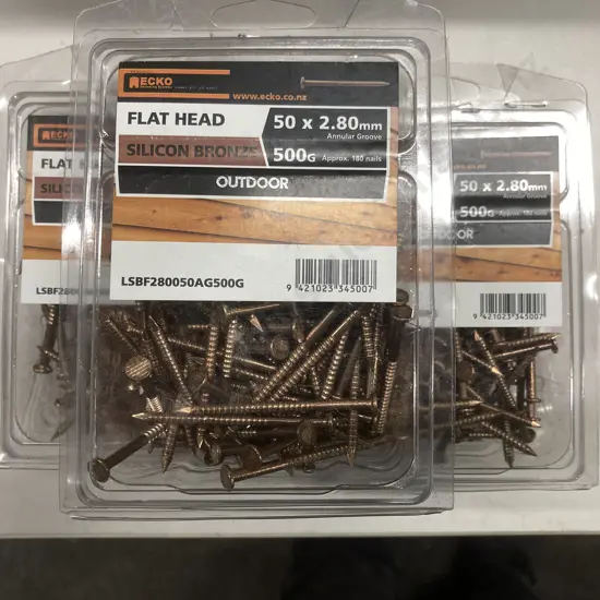 Ecko Flat Head 50 x 2.80mm Silicon Bronze 5 x 500g Packs, Outdoor