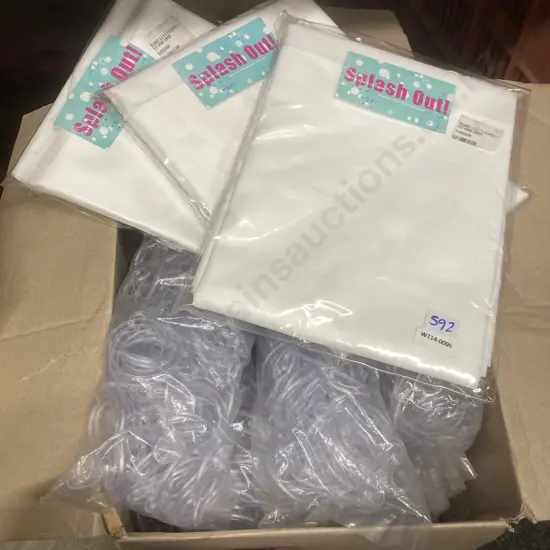 'Splash Out' White Shower Curtains x 3, 2.2m x 2 Weighted With 12 Packs Of Shower Curtain Hooks