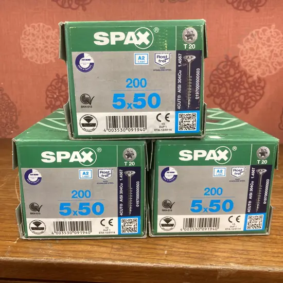 Delta-Seal Timber Construction Screws 5x50mm T20, 3 Boxes of 200 (0197000500503)