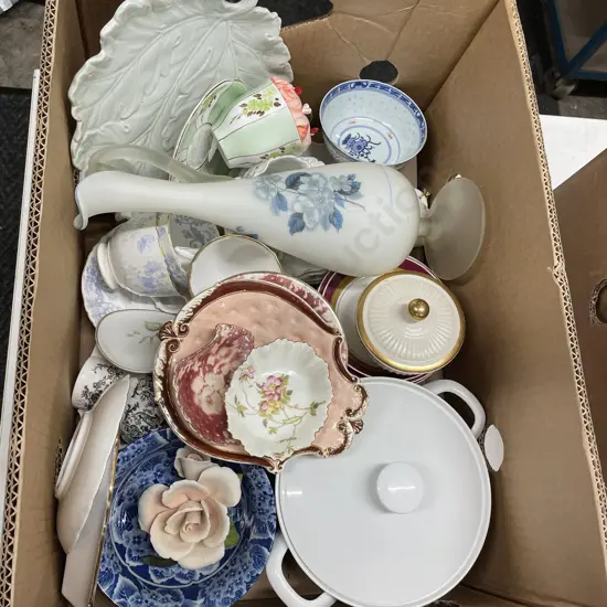 Box of Assorted Pottery and Porcelain
