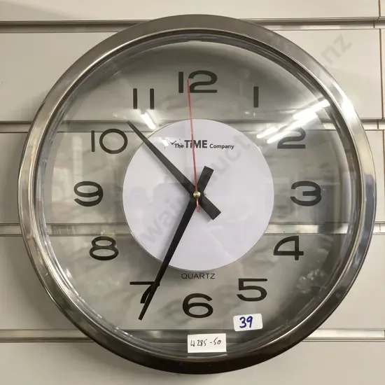 The TiME Company See Through Clock, Polished Chrome Rim, Dia 30cm