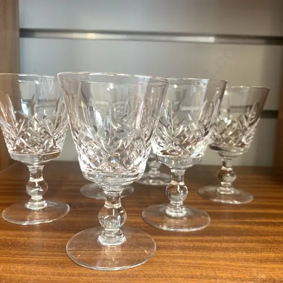 Set of Six Stuart Crystal Sherry Glasses