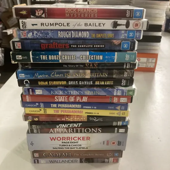 Lot of 18 DVDs, Dick Francis, Rough Diamond, State Of Play, Vincent, Aparrations, Worrick Etc