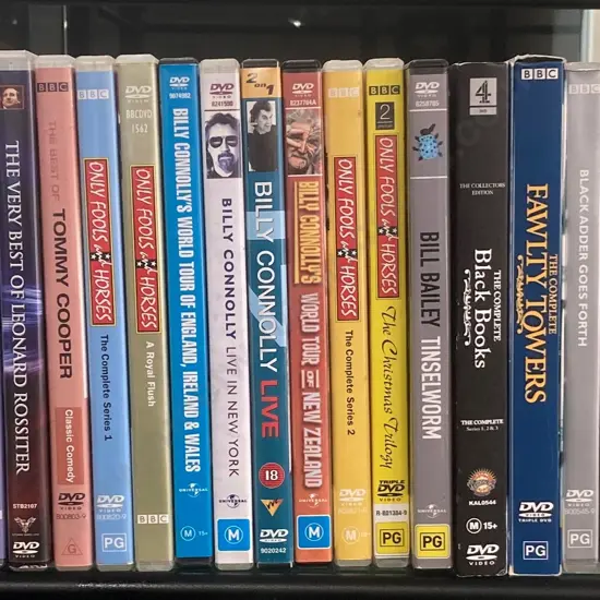 Lot of  22 DVDs, Billy Connolly, Black Books, One Foot In The Grave, Fry & Laurie, Allo Allo, Fawlty Towers Etc