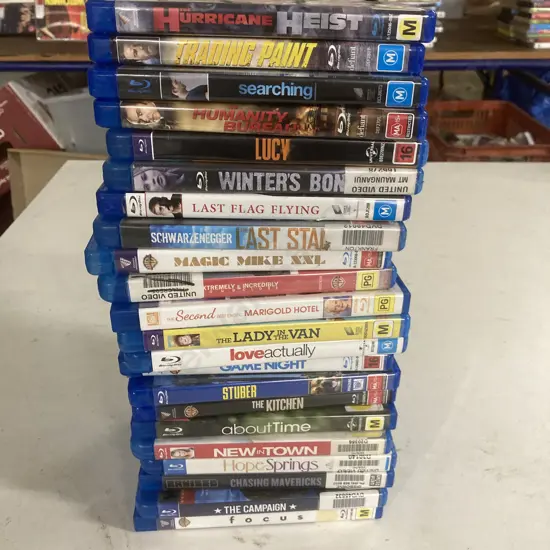 Blu-rays  x 22, Lucy, Last Stand, Stuber, The Kitchen, Chasing Mavericks Etc
