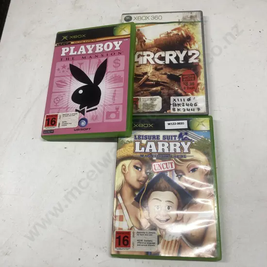Xbox Playboy The Mansion, Leisure Suite Larry Magna Cum Laude & Xbox 360 FarCry 2