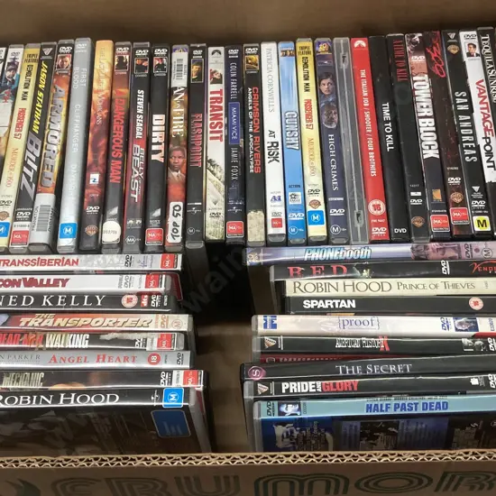 Box Lot of 50 Assorted DVD's