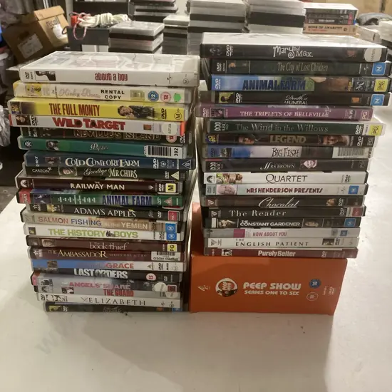 Lot of 39 DVDs, Peep Show, Wild Target, The Guard, Mystics Etc