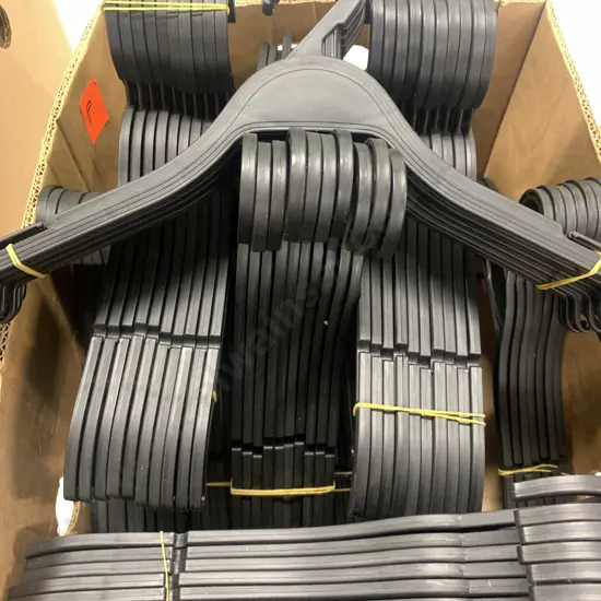 Box Lot Of New Black Coat Hangers