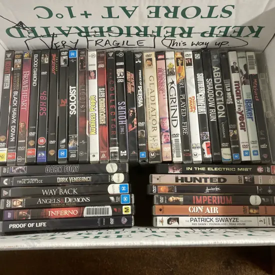 Box Lot of 40 Assorted DVD's