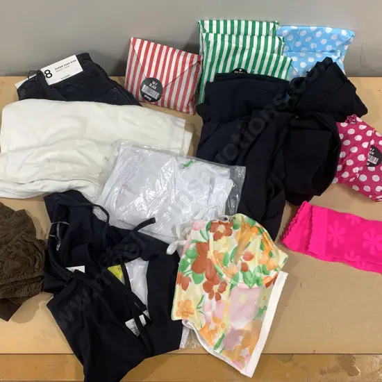 Assortment of Womens Clothing & New Stockings & Socks