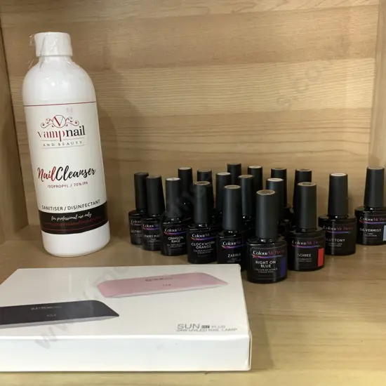 Assortment 'Colour Me Pretty' Nail Polishes, Sun H7 Plus 24W UV LED Nail Lamp, Vampnail & Beauty Nail Cleanser