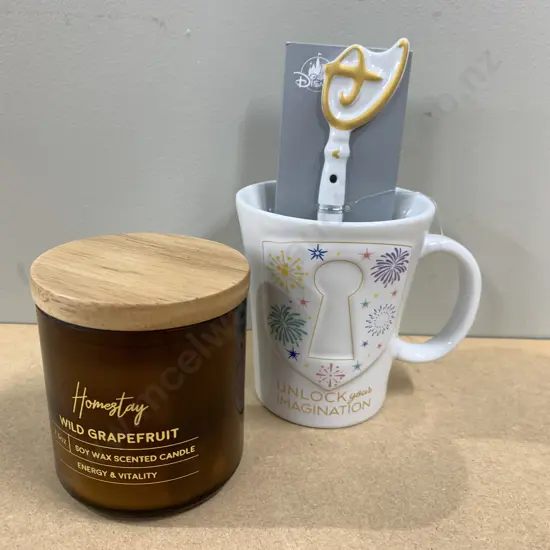 Disney Unlock Your Imagination Cup & Spoon Set, Living & Co Homestay Wild grapefruit Soy Wax Candle