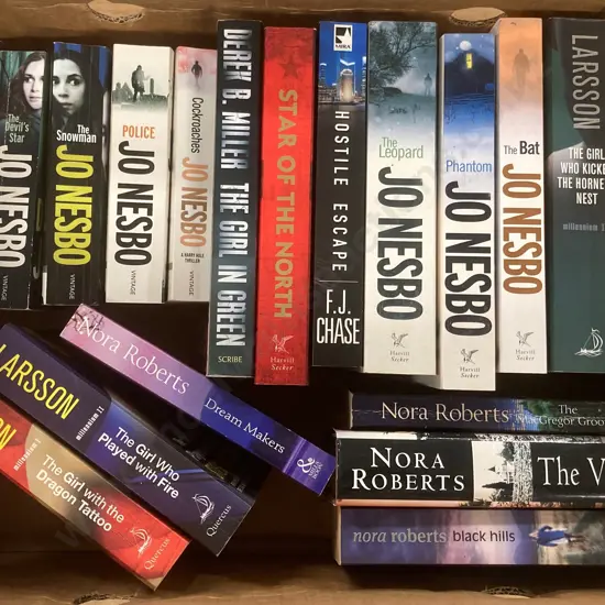 Lot of 18 Novels - Jo Nesbo, Nora Roberts, Larsson & Lagercrantz