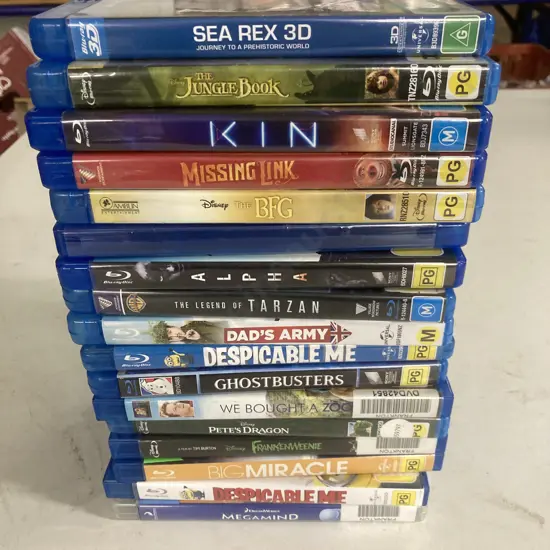 Blu-rays  x 17, BFG, Missing Link, Kin, Dads Army, Tarzan Etc