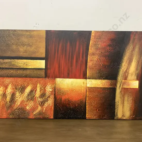 Abstract Picture On Canvas, Red & Orange Tones, 61 x 120cm