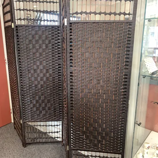 Privacy Screen, Dark Brown Rattan, 180 x 200cm