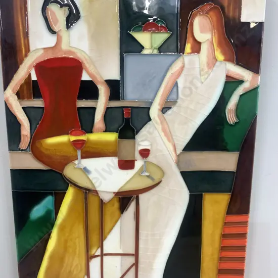 Multi Coloured Tiled? Wall Plaque 'Ladies Dining' 36 x 28cm