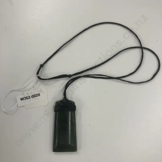 Greenstone On Black String, 55 x 25mm